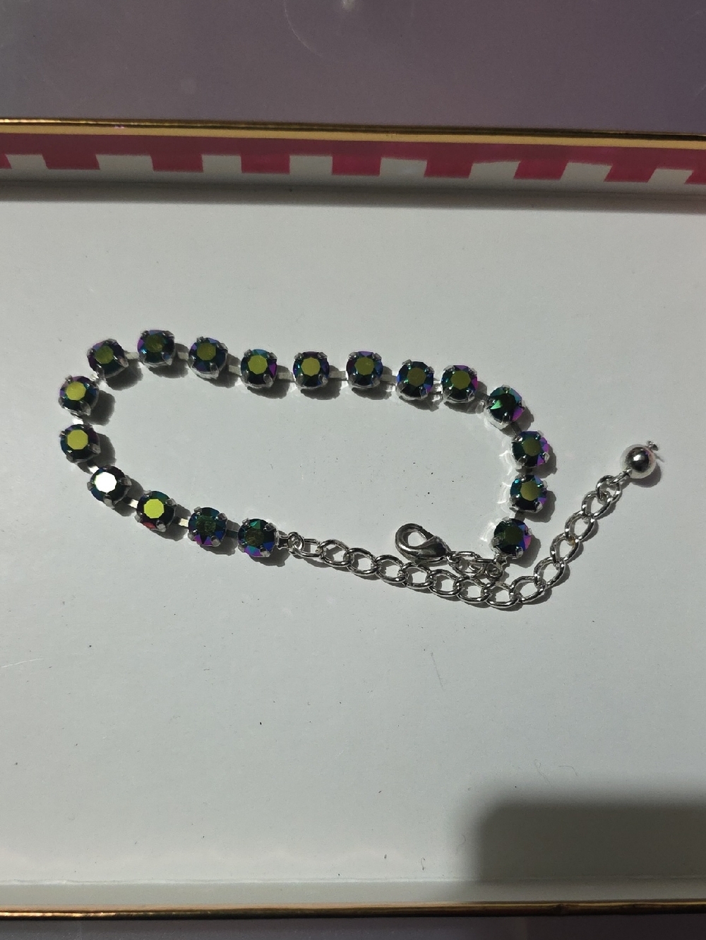 Iridescent Crystal Tennis Bracelet